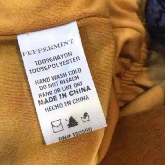 Peppermint Romper dress skort V-neck Tassles Boho Floral Sz Small Mustard - Picture 11 of 12